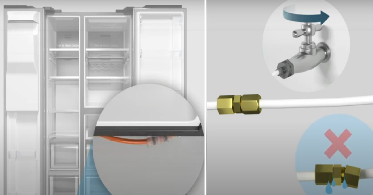 kiem-tra-ong-dan-nuoc-tu-lanh-side-by-side Kiểm tra đường ống dẫn nước phía sau tủ lạnh Samsung Side by Side