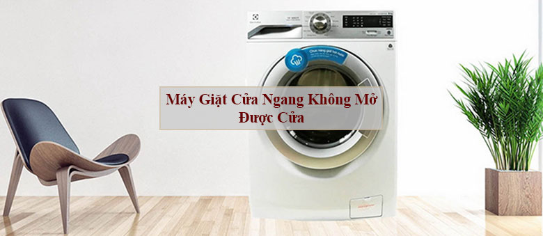Hình ảnh máy giặt Samsung cửa ngang với cánh cửa bị kẹt không mở được